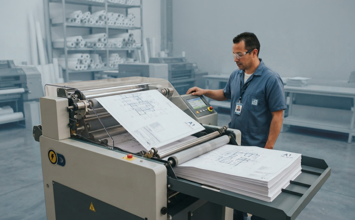 Dobladora automática de planos doblando una lámina